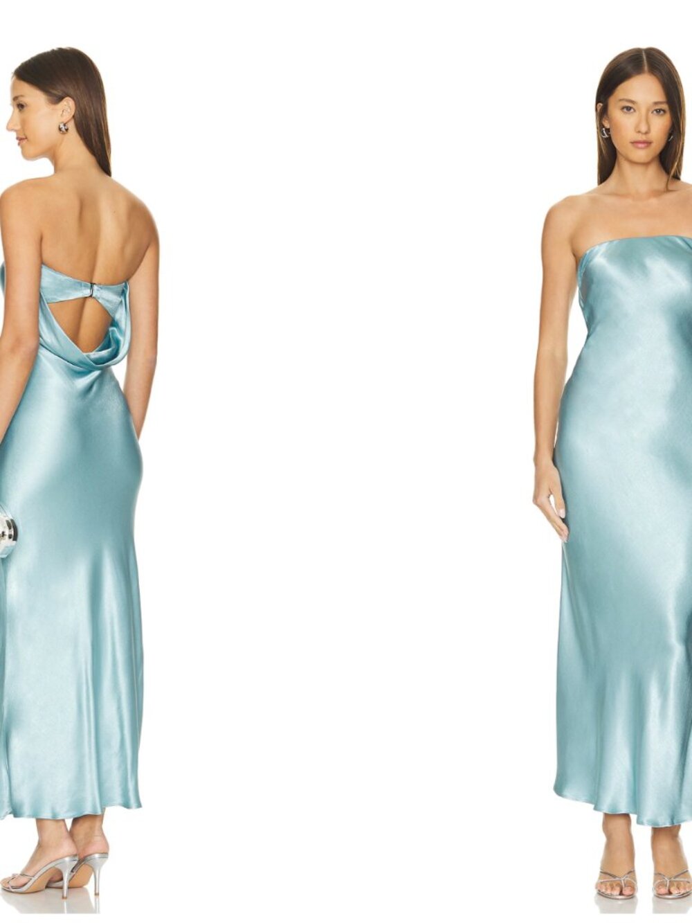 bec + bridge Moondance strapless dress Seaspray